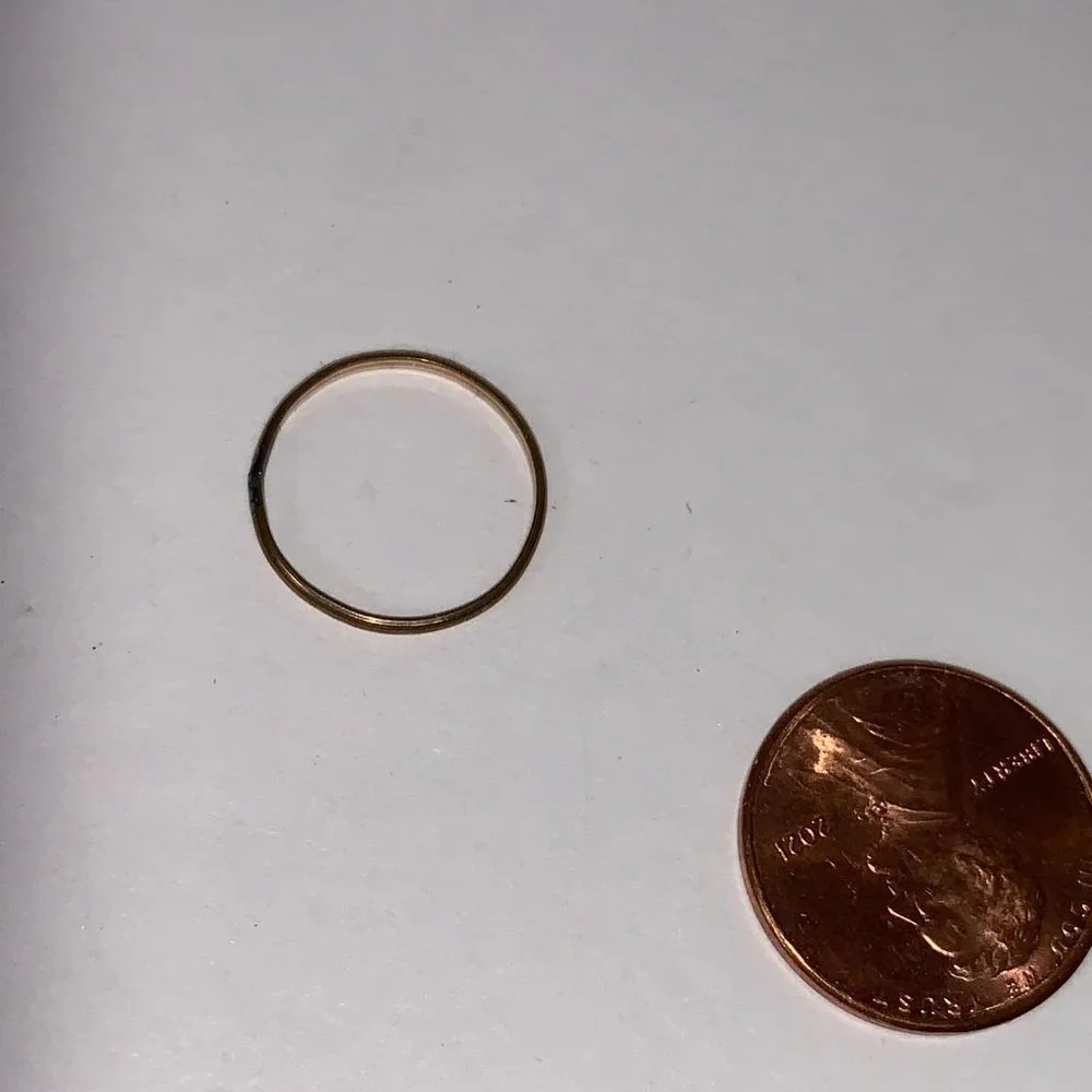 1.3mm Gold Filled Plain Band Ring, Size 3 1/4